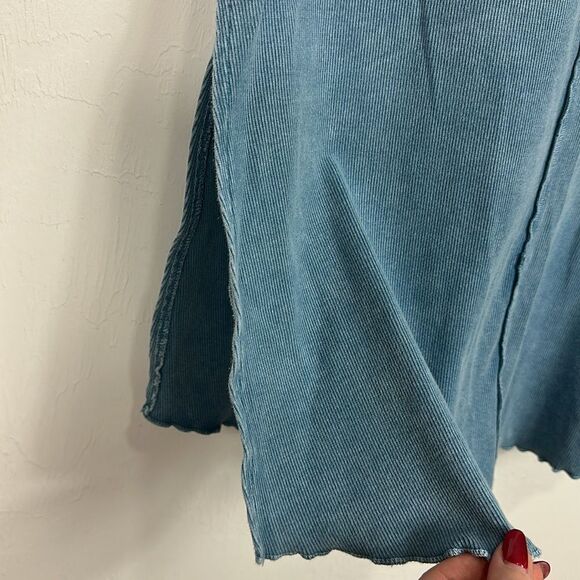 FP Movement Blue Sleeveless Side Slits Ribbed Tunic Tank Top Size XS - Picture 2 of 7